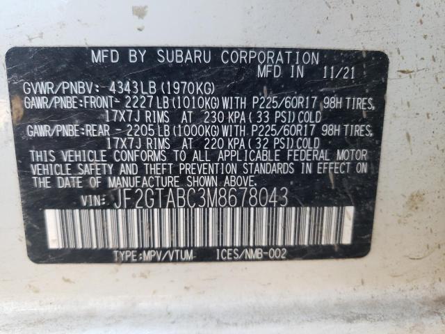 Photo 9 VIN: JF2GTABC3M8678043 - SUBARU CROSSTREK 