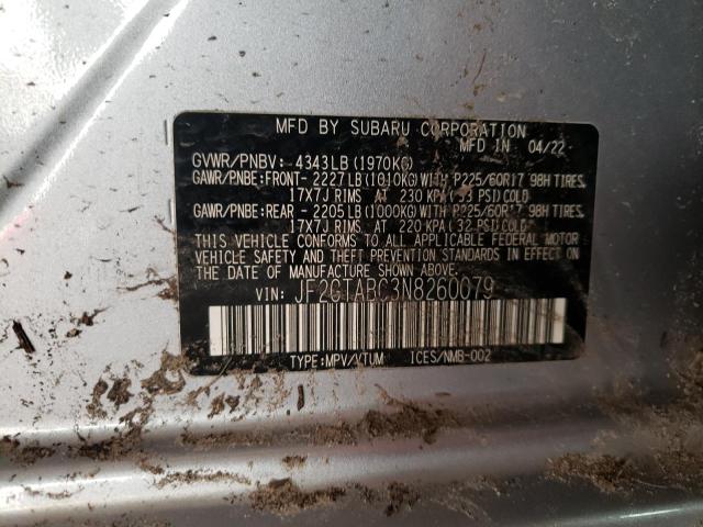 Photo 11 VIN: JF2GTABC3N8260079 - SUBARU CROSSTREK 