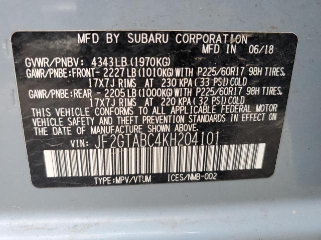 Photo 11 VIN: JF2GTABC4KH204101 - SUBARU CROSSTREK 