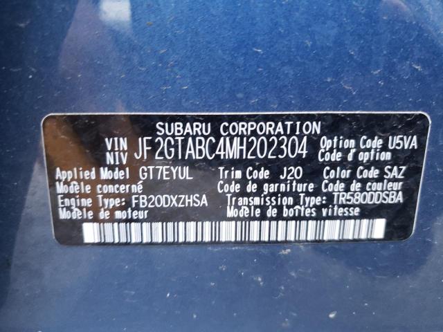 Photo 9 VIN: JF2GTABC4MH202304 - SUBARU CROSSTREK 