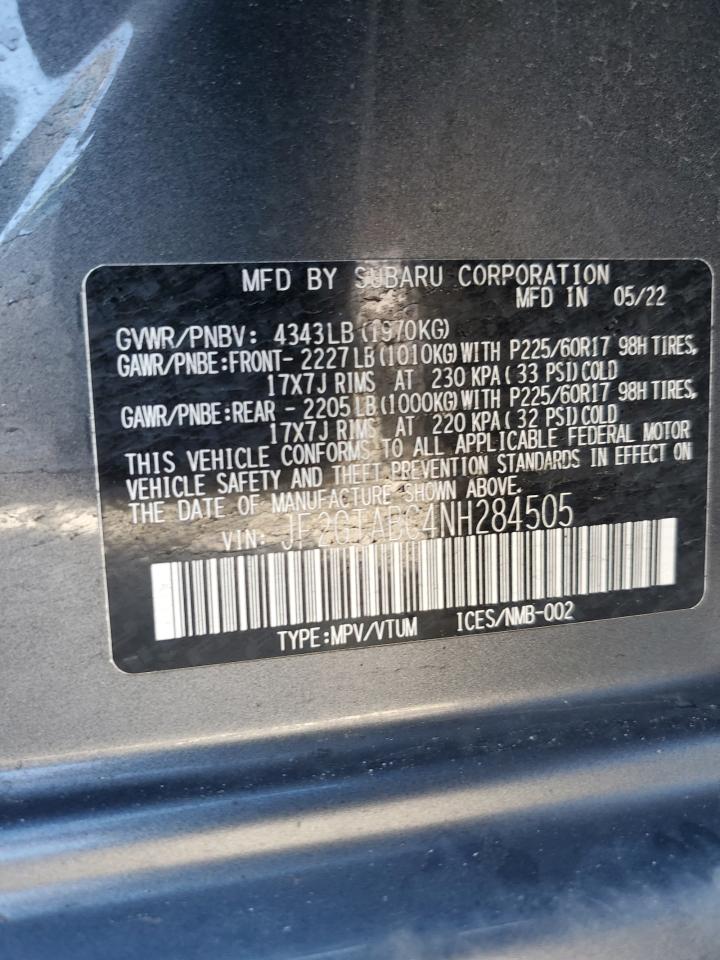 Photo 11 VIN: JF2GTABC4NH284505 - SUBARU CROSSTREK 