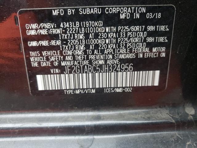 Photo 9 VIN: JF2GTABC5JH324956 - SUBARU CROSSTREK 