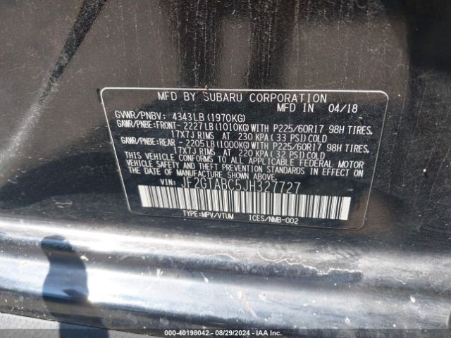 Photo 8 VIN: JF2GTABC5JH327727 - SUBARU CROSSTREK 