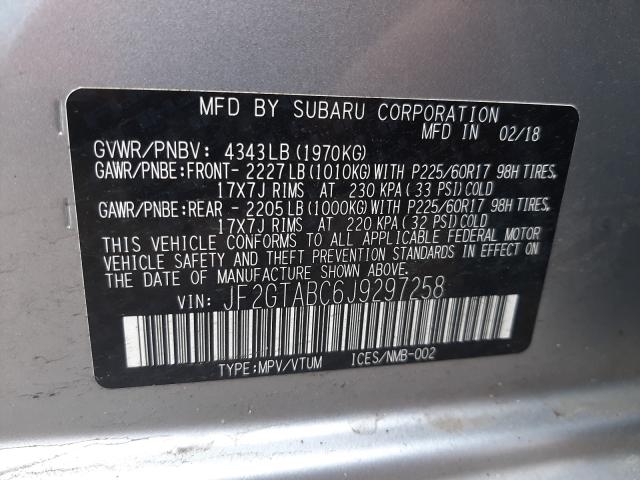 Photo 9 VIN: JF2GTABC6J9297258 - SUBARU CROSSTREK 