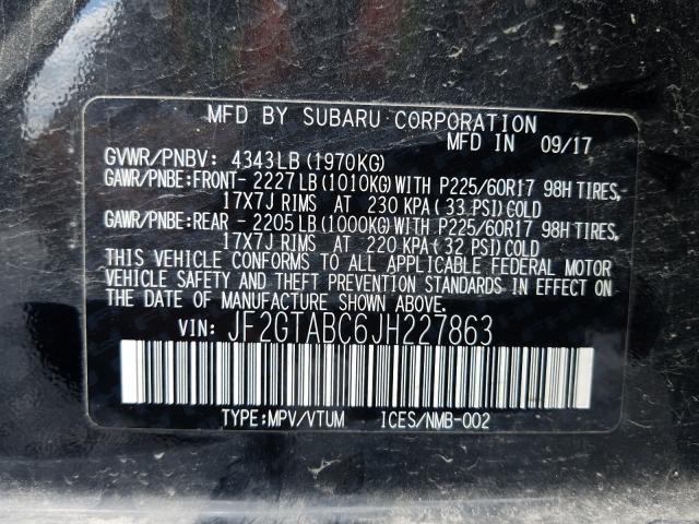 Photo 9 VIN: JF2GTABC6JH227863 - SUBARU CROSSTREK 