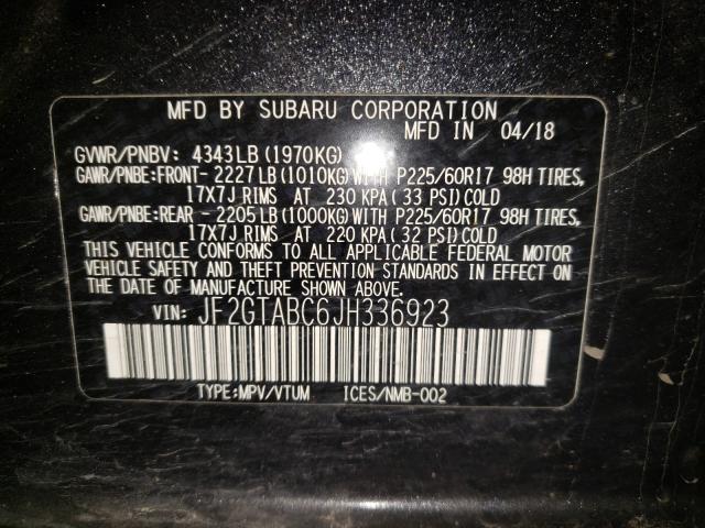 Photo 9 VIN: JF2GTABC6JH336923 - SUBARU CROSSTREK 