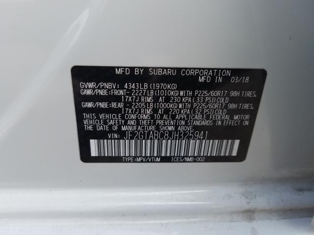 Photo 9 VIN: JF2GTABC8JH325941 - SUBARU CROSSTREK 