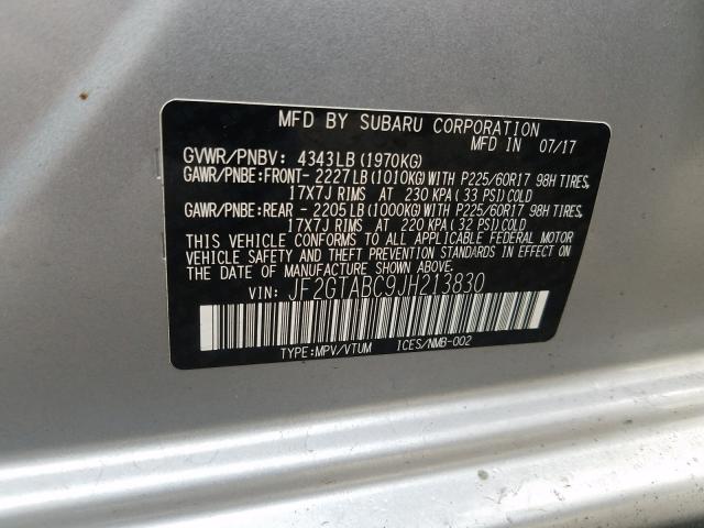 Photo 9 VIN: JF2GTABC9JH213830 - SUBARU CROSSTREK 