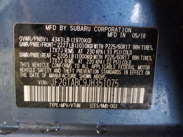 Photo 11 VIN: JF2GTABC9JH351075 - SUBARU CROSSTREK 