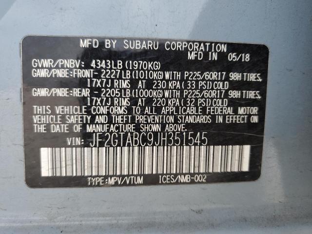 Photo 12 VIN: JF2GTABC9JH351545 - SUBARU CROSSTREK 