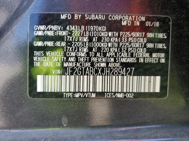 Photo 11 VIN: JF2GTABCXJH289427 - SUBARU CROSSTREK 