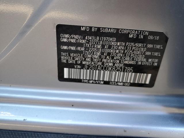 Photo 12 VIN: JF2GTACC0K8251785 - SUBARU CROSSTREK 