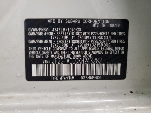 Photo 13 VIN: JF2GTACC0KH243282 - SUBARU CROSSTREK 