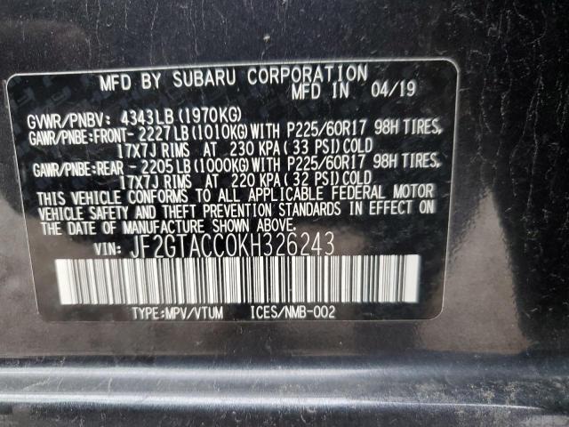 Photo 13 VIN: JF2GTACC0KH326243 - SUBARU CROSSTREK 