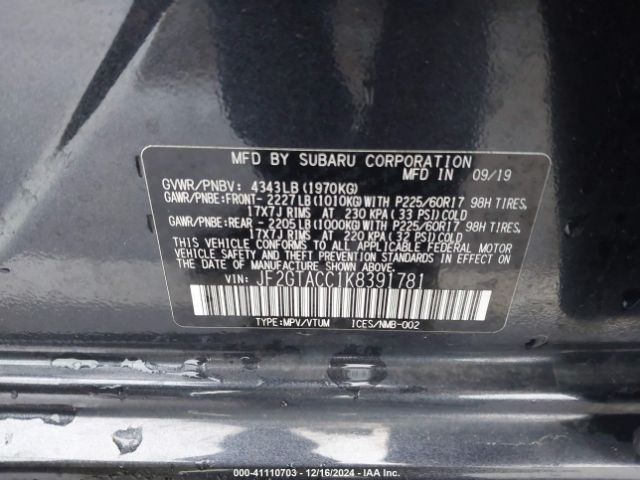 Photo 8 VIN: JF2GTACC1K8391781 - SUBARU CROSSTREK 