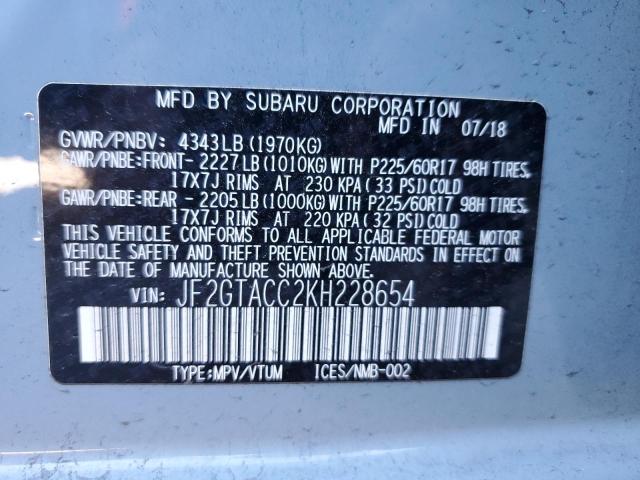 Photo 11 VIN: JF2GTACC2KH228654 - SUBARU CROSSTREK 