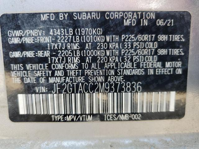 Photo 11 VIN: JF2GTACC2M9373836 - SUBARU CROSSTREK 