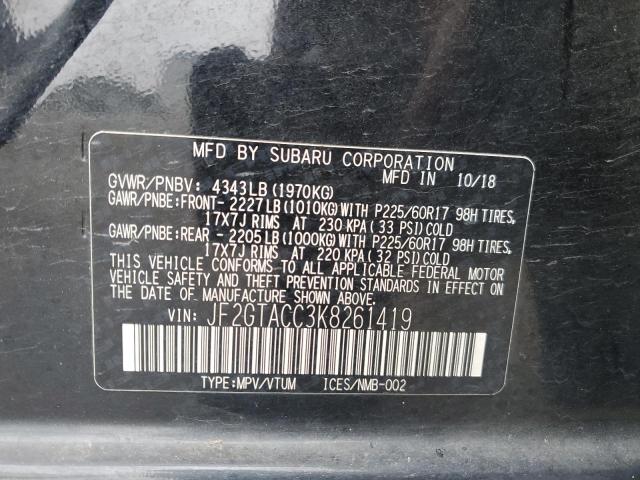 Photo 12 VIN: JF2GTACC3K8261419 - SUBARU CROSSTREK 