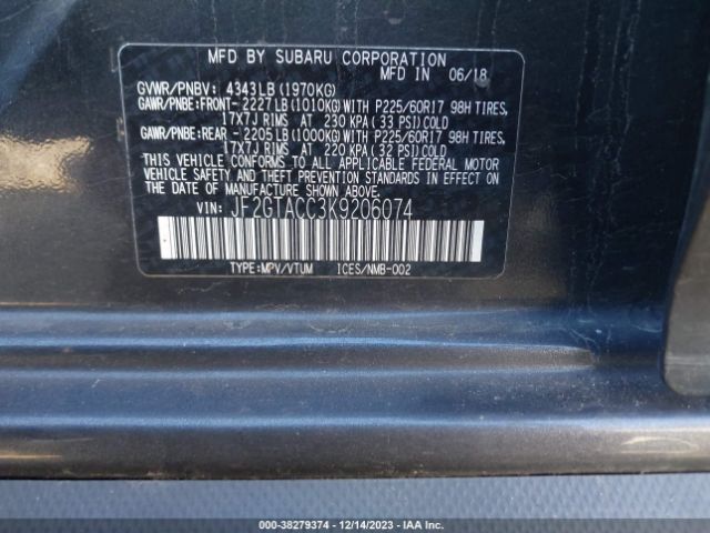 Photo 8 VIN: JF2GTACC3K9206074 - SUBARU CROSSTREK 