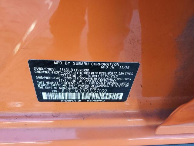 Photo 12 VIN: JF2GTACC3KH267009 - SUBARU CROSSTREK 