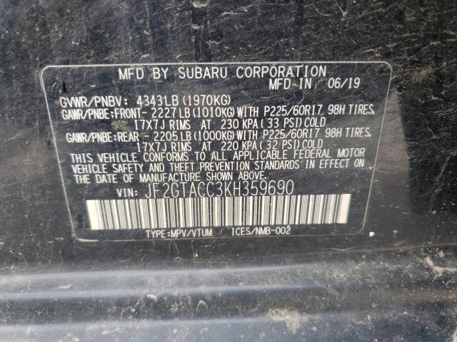 Photo 9 VIN: JF2GTACC3KH359690 - SUBARU CROSSTREK 