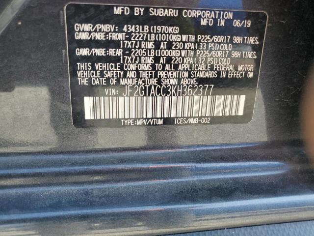 Photo 12 VIN: JF2GTACC3KH362377 - SUBARU CROSSTREK 