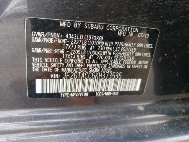 Photo 11 VIN: JF2GTACC6KH373535 - SUBARU CROSSTREK 