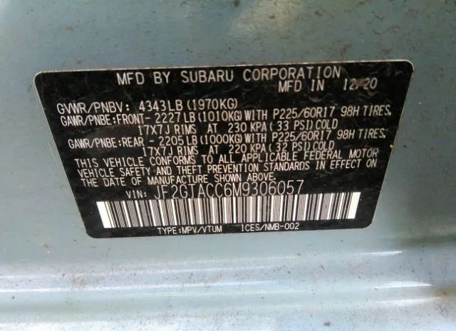 Photo 8 VIN: JF2GTACC6M9306057 - SUBARU CROSSTREK 