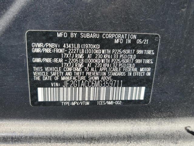 Photo 12 VIN: JF2GTACC6MG359711 - SUBARU CROSSTREK 