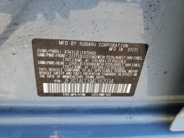 Photo 9 VIN: JF2GTACC6MG382034 - SUBARU CROSSTREK 