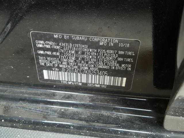 Photo 9 VIN: JF2GTACC7K8253405 - SUBARU CROSSTREK 