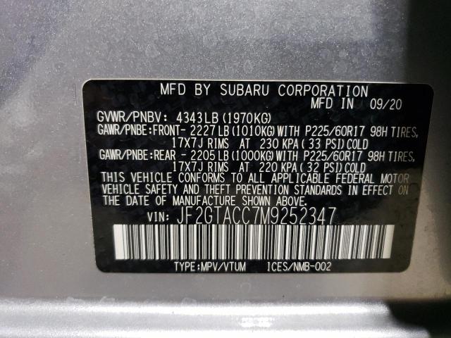 Photo 11 VIN: JF2GTACC7M9252347 - SUBARU CROSSTREK 