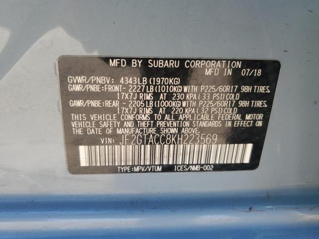 Photo 12 VIN: JF2GTACC8KH223569 - SUBARU CROSSTREK 