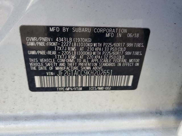 Photo 12 VIN: JF2GTACC9KH202651 - SUBARU CROSSTREK 