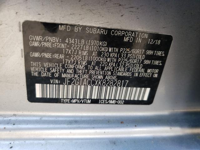 Photo 9 VIN: JF2GTACCXK8282817 - SUBARU CROSSTREK 