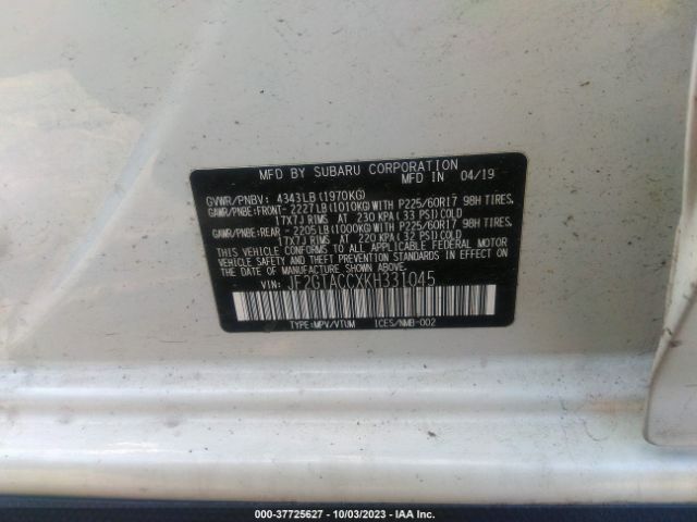 Photo 8 VIN: JF2GTACCXKH331045 - SUBARU CROSSTREK 