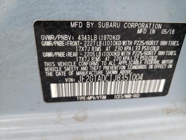 Photo 11 VIN: JF2GTADC1J8351004 - SUBARU CROSSTREK 