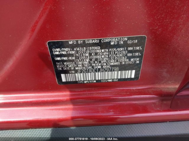 Photo 8 VIN: JF2GTADC1JH297798 - SUBARU CROSSTREK 