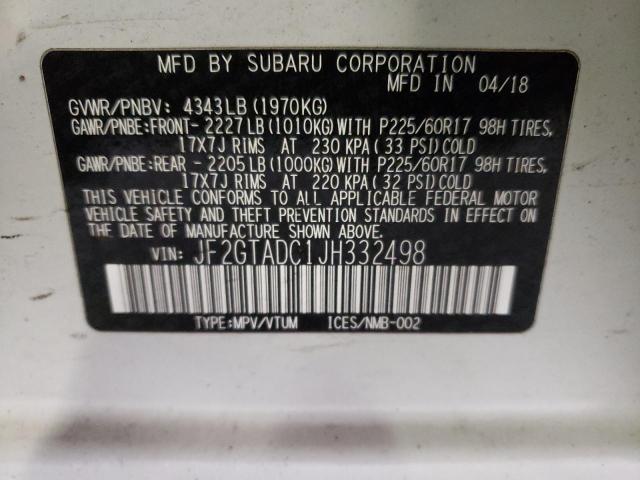 Photo 11 VIN: JF2GTADC1JH332498 - SUBARU CROSSTREK 