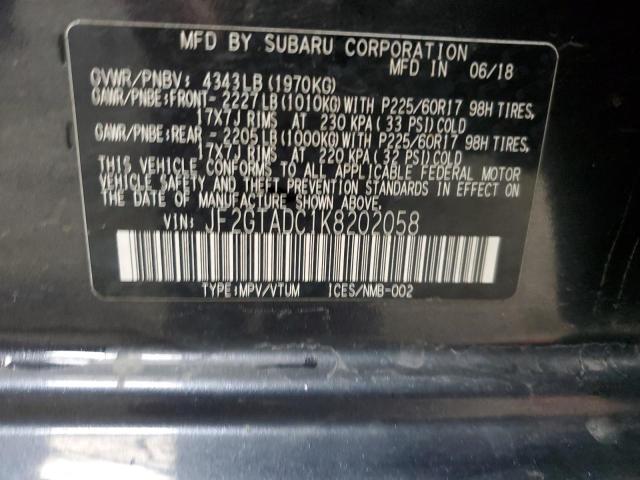 Photo 12 VIN: JF2GTADC1K8202058 - SUBARU CROSSTREK 