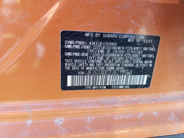 Photo 11 VIN: JF2GTADC2J8278550 - SUBARU CROSSTREK 