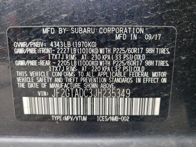 Photo 9 VIN: JF2GTADC3JH235349 - SUBARU CROSSTREK 