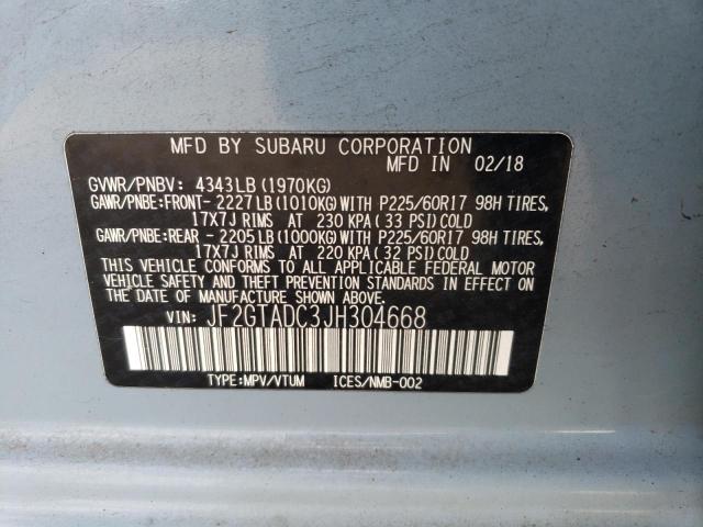 Photo 13 VIN: JF2GTADC3JH304668 - SUBARU CROSSTREK 