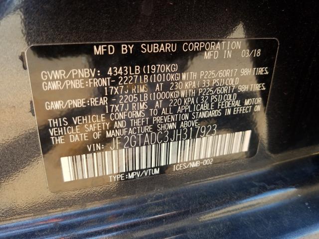 Photo 9 VIN: JF2GTADC3JH317923 - SUBARU CROSSTREK 