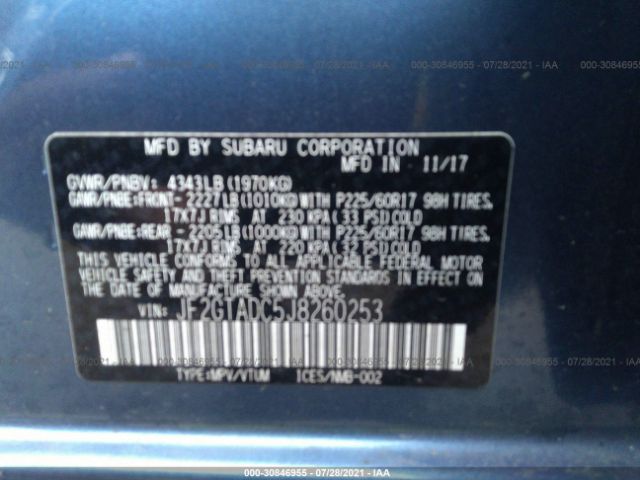 Photo 8 VIN: JF2GTADC5J8260253 - SUBARU CROSSTREK 