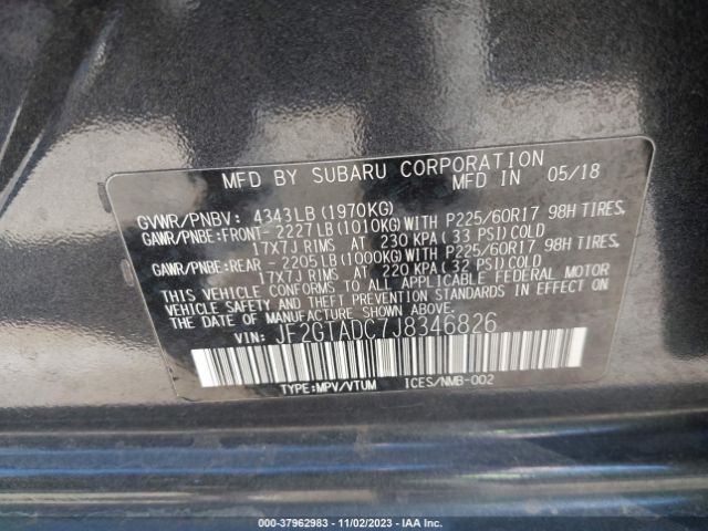 Photo 8 VIN: JF2GTADC7J8346826 - SUBARU CROSSTREK 