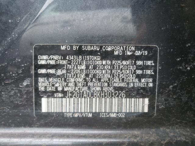 Photo 9 VIN: JF2GTADC8KH303226 - SUBARU CROSSTREK 