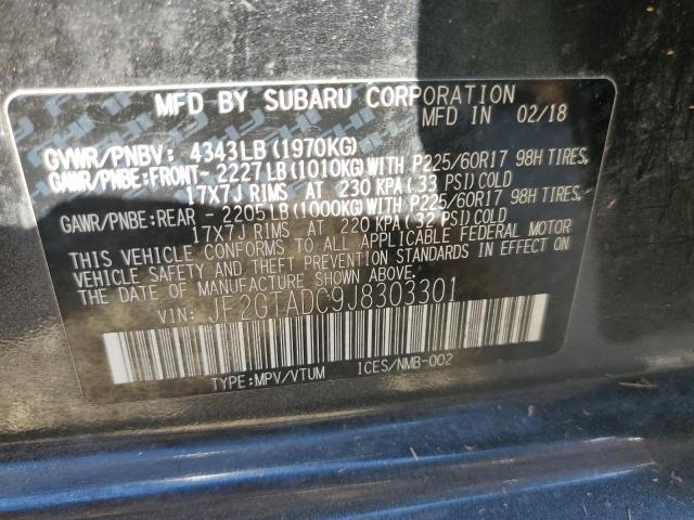 Photo 9 VIN: JF2GTADC9J8303301 - SUBARU CROSSTREK 