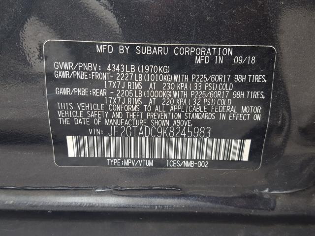 Photo 9 VIN: JF2GTADC9K8245983 - SUBARU CROSSTREK 