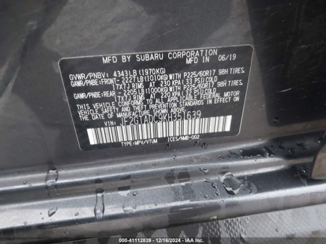 Photo 8 VIN: JF2GTADC9KH351639 - SUBARU CROSSTREK 